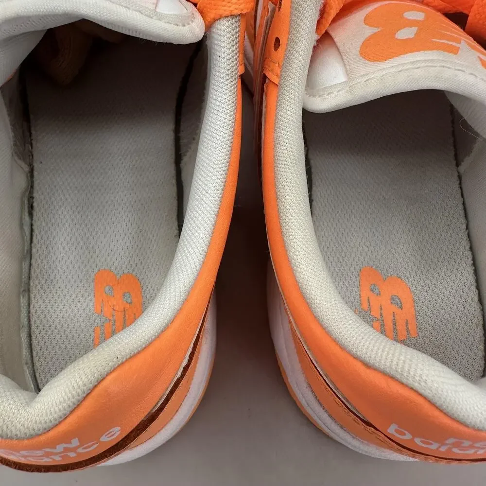 New Balance 480 Shoes Youth Size 4 Orange White Sneakers Lace Up